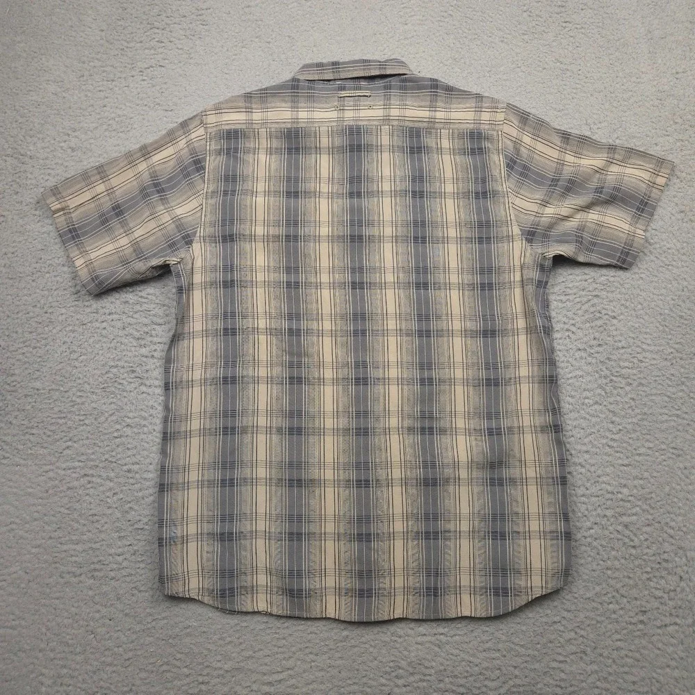 The North Face Mens M Plaid Button Shirt Modal Blend Hidden Zip Pocket